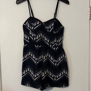 Band of Gypsies Black and White Smocked Top